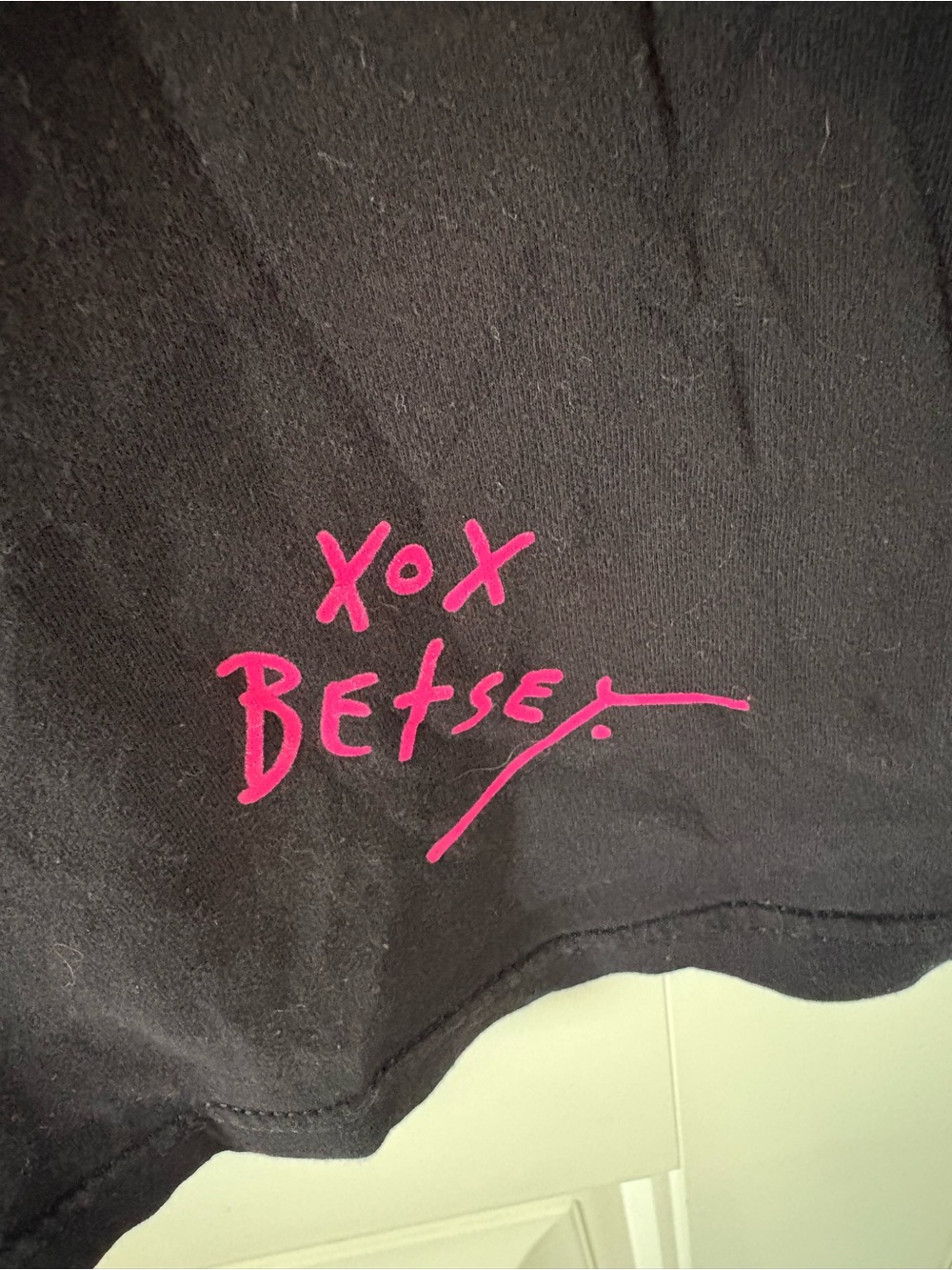 Next Level Apparel Black Tee with Hot Pink Flame 'HOT' Graphic - Picture 4 of 6